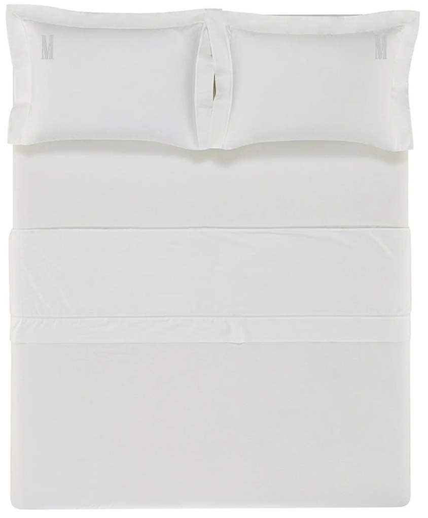 Jogo de Cama Trussardi Portello Cetim 300 Fios Branco - Queen  Queen