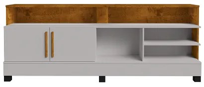 Rack Taipe Off White/Naturalle - Bechara Móveis