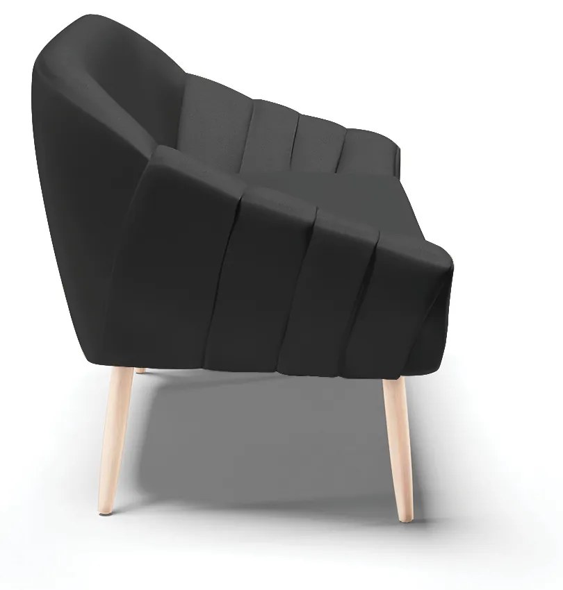Namoradeira 02 Lugares Giovana Corino Pés Palito Natural - Indo Decorar - Preto