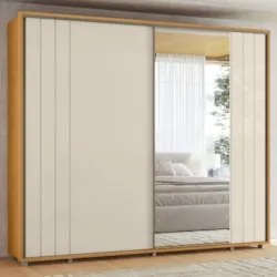 Guarda Roupa Casal 278cm 2 Portas 4 Espelhos Mya Off/Cinamomo Z10 - Mp