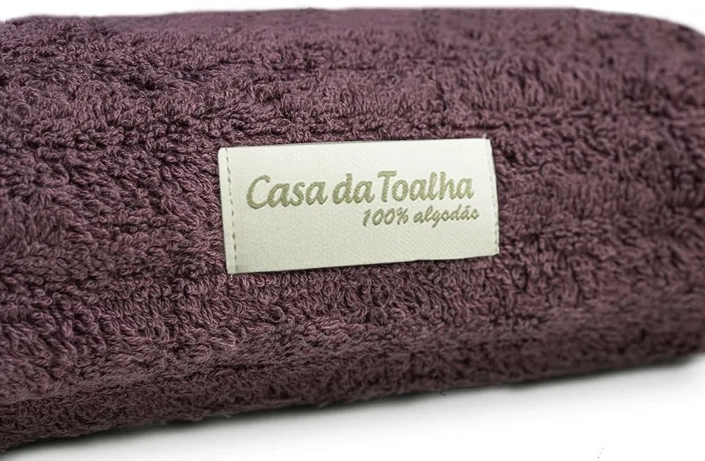Jogo de Toalha 5 Peças Fio Penteado 100% Algodão  Roxa
