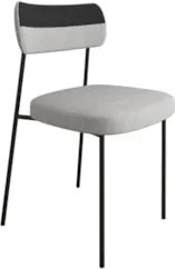 Kit 4 Cadeiras Estofadas Milli Corano/Linho A14 Preto/Cinza - Mpozenat