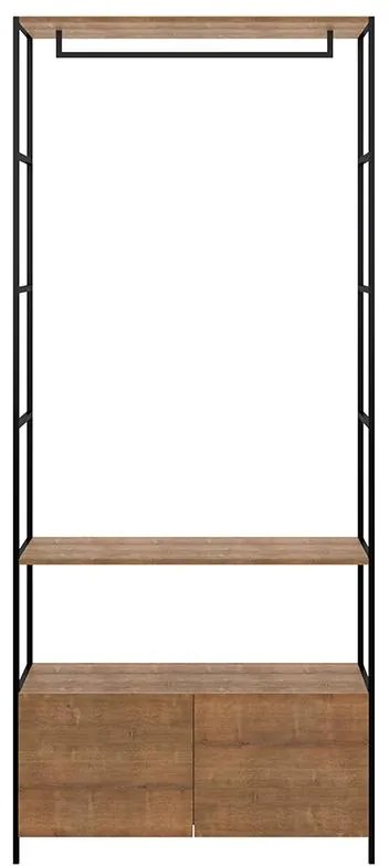 Arara Para Roupas Com 2 Gavetas E 2 Prateleiras - Vermont
