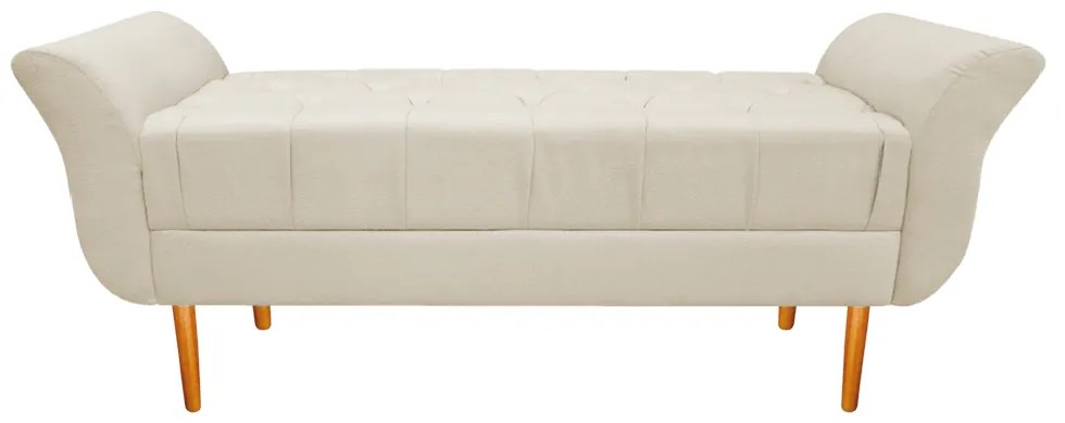 Recamier Estofado Ari 160 cm Queen Size Corano Bege - ADJ Decor