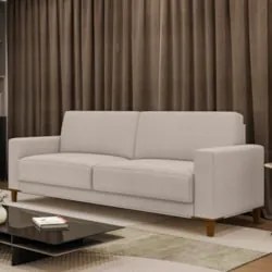 Sofá 3 Lugares Sala Estar Living 214cm Zaire Z32 Linho Areia   - Mpoze