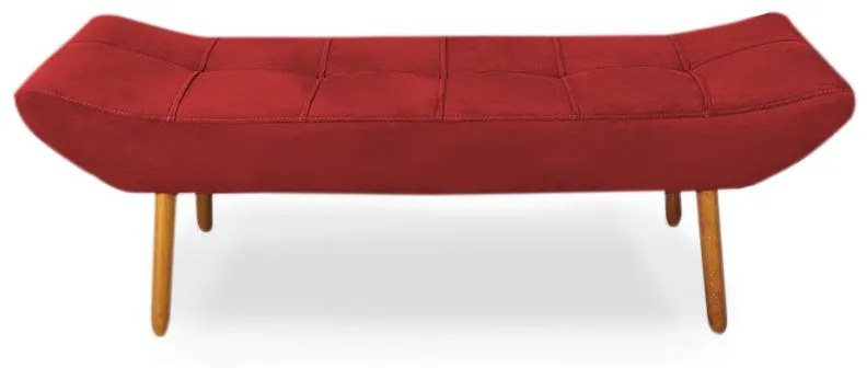 Cabeceira com Calçadeira Casal 140cm Maya Suede Vermelho - Sheep Estofados - Vermelho