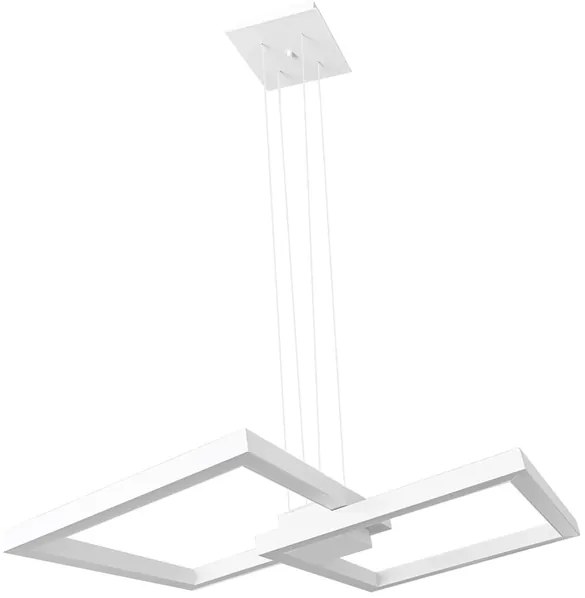 Pendente Led Aluminio 67,2W 3000K Fit25 Square - BRANCO