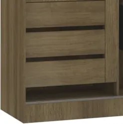 Guarda Roupa Solteiro 135cm 2 Portas e Espelho Delphi Avelã L01 - Mpoz