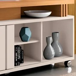 Rack para Sala Bancada de TV 50 Pol. 136cm Briz H01 Off White/Cinamomo