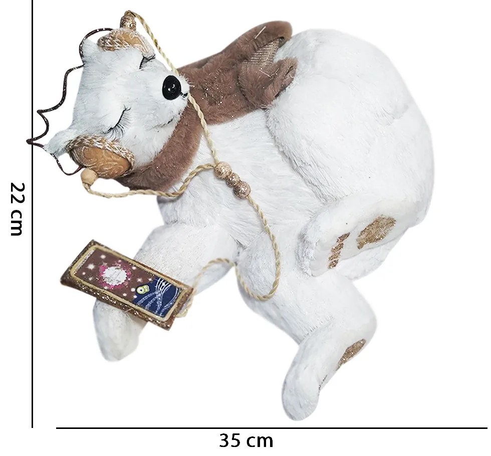 Boneco Natal Urso Femea Fashion 23 x 33,5 Cm - D'Rossi