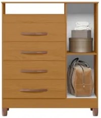 Cômoda Para Quarto 1 Porta 84cm Franci A02 Cinamomo - Mpozenato