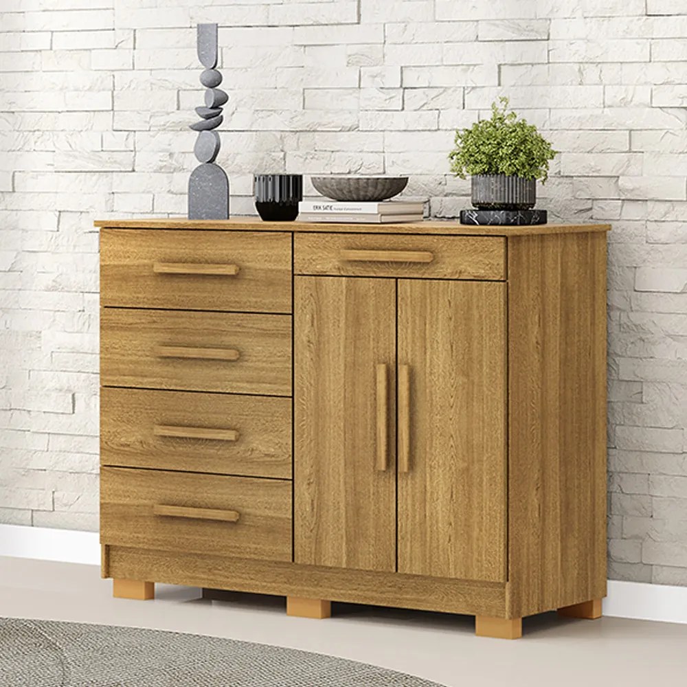 Cômoda Quarto 122cm com 2 Portas Sapateira Vitória V01 - D'Rossi - Nature