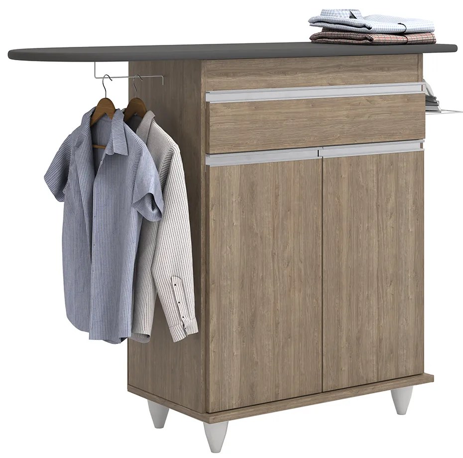 Tábua de Passar com Balcão 02 Portas Alice Castanho 119 cm L06 - D'Rossi