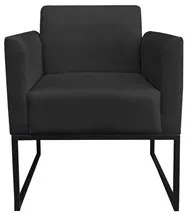 Kit 2 Poltronas Decorativas Base Industrial Preto Maressa S07 Suede Pr