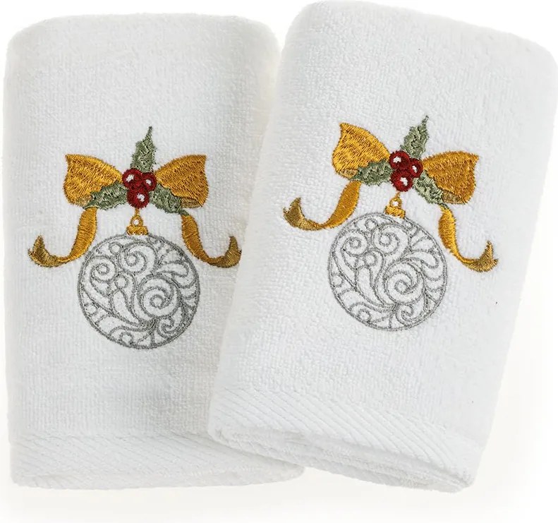 Jogo 2 Toalhas Lavabo Karsten 100% Algodão Encantos - Branco  Branco
