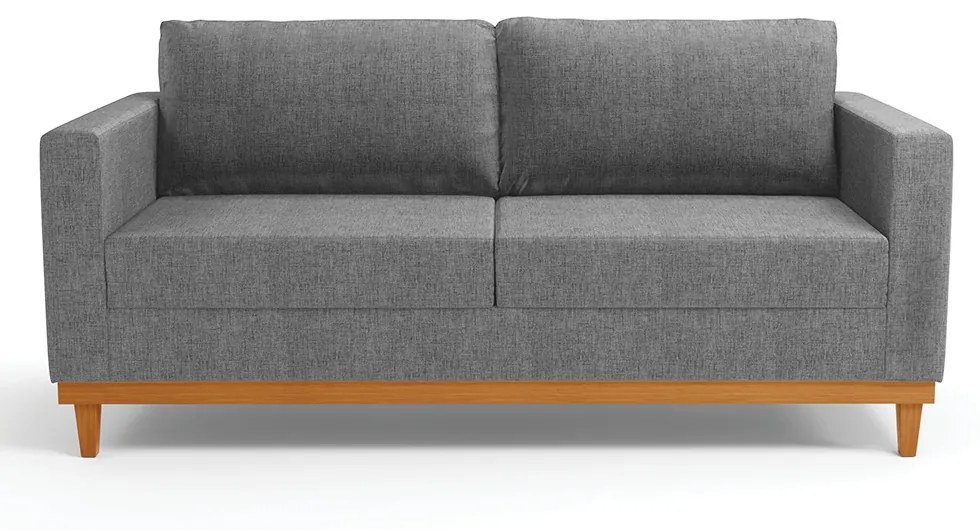 Sofá 03 Lugares Juliette Linho Base Madeira Castanho D03 - D'Rossi - A32 Palha