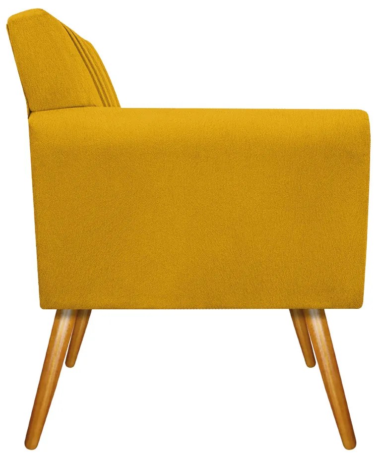 kit 02 Poltronas Laura Palito Mel Suede Amarelo - ADJ Decor