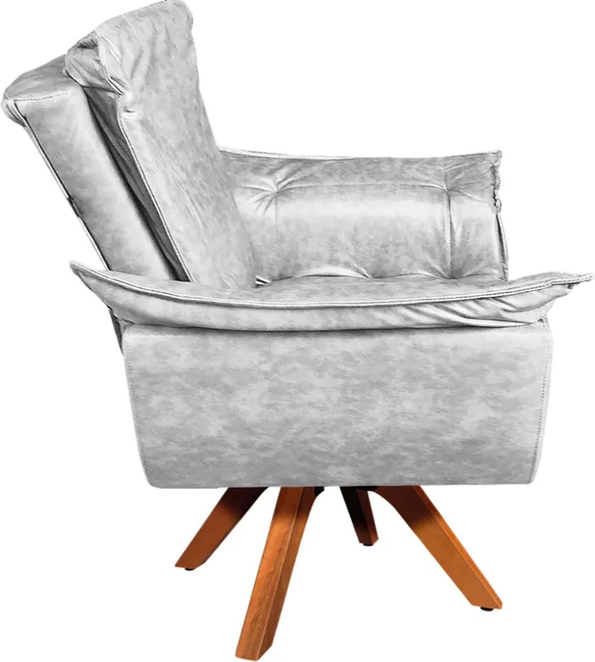 Poltrona Sala de Estar Giratória MM30 Opalla Corano D03 - D'Rossi - Branco