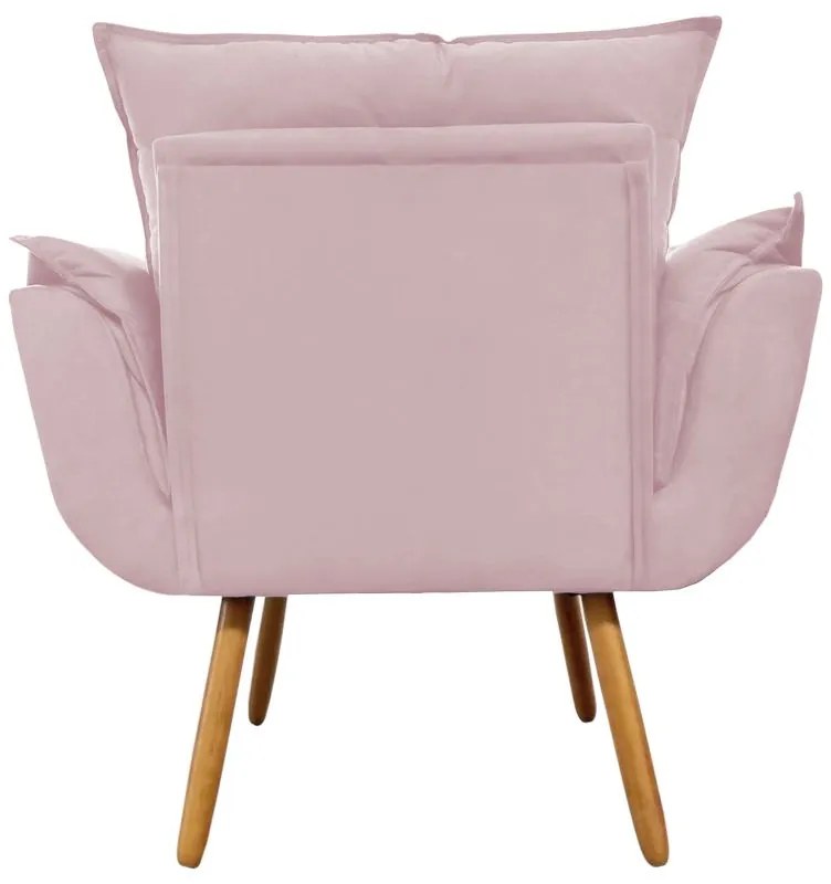 Poltrona Decorativa Opala Pés Palito Suede Rosa - Sheep Estofados - Rosa