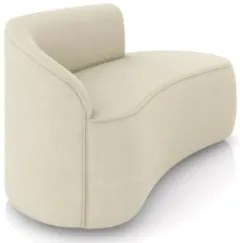Sofá 2 Lugares Para Sala 140cm Orgânico Wendi Suede Bege I01 - Mpozen