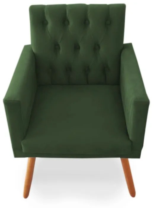 Kit 2 Poltronas 1 Namoradeira Clara Capitonê Pés Palito Suede Verde - Sheep Estofados