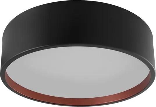 Plafon Sobrepor Alum&amp;amp;#xED;nio Redondo &amp;amp;#xD8;45cm Ravena - PRETO/COBRE