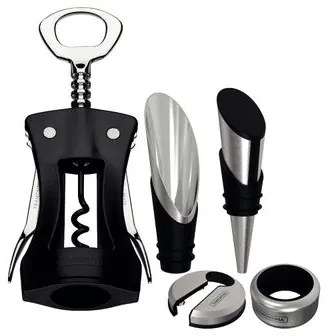 Jogo para Vinhos Tramontina Harmoniza 5 Peças Aço Inox e Polipropileno Preto