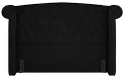 Cabeceira Cama Box Queen 160cm Provença Z37 Sintético Preto - Mpozenat