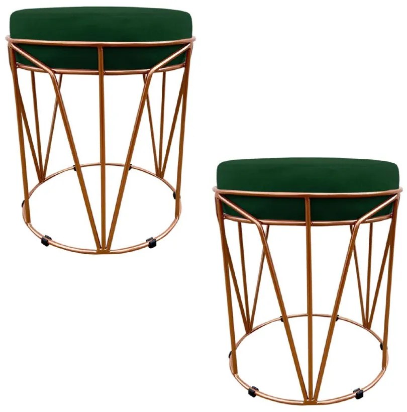 KIT 02 PUFF BABU SUEDE BASE COBRE DROSSI - Verde