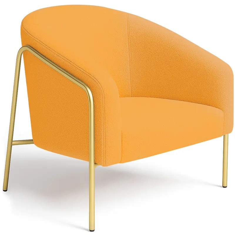 Poltrona Sala Industrial Alta Dourado Stella Bouclê D03 - D'Rossi - Mostarda