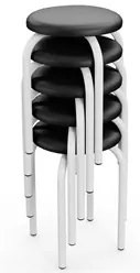 Mesa de Cozinha Bistrô Porto Branco 90cm com 2 Banquetas Industriais M