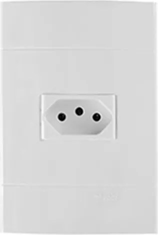 Conjunto Tomada 4X2 Termoplastico Branco 10A Decor