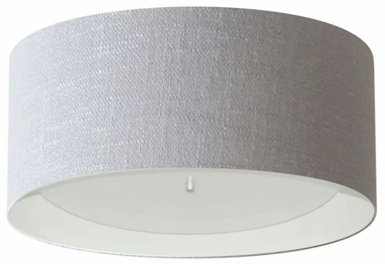 Plafon Cilíndrico Md-3161 Cúpula em Duplo Tecido 50x25cm Cinza / Branco - Bivolt