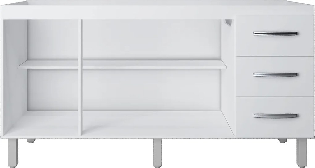 Balcão Cravo 3 Portas 3 Gavetas Cozinha MB1 160cm
