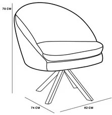 Kit 2 Poltronas Decorativas Giratórias Base Giromad Madeira Rafa C-304