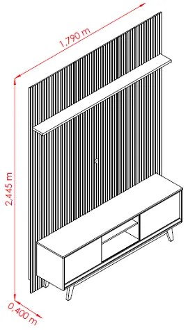 Rack Com Painel Milo Cumaru - Madetec Móveis