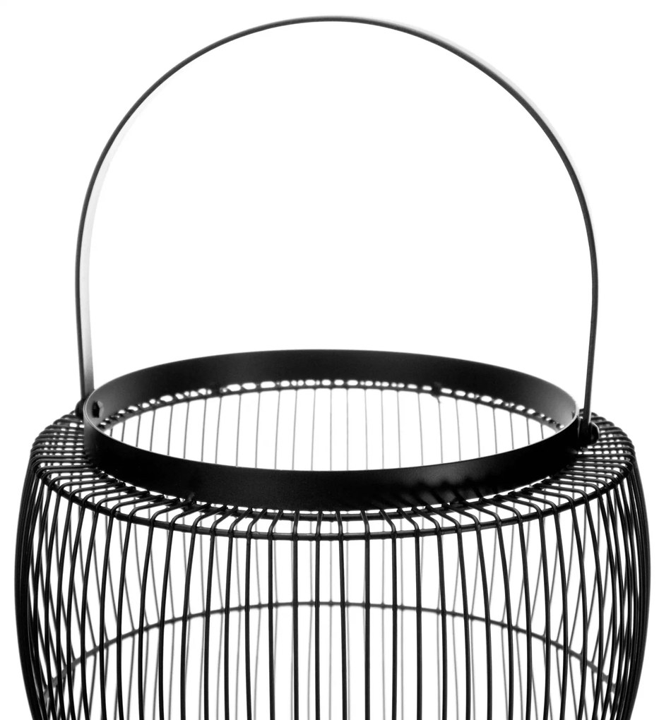 Lanterna Decorativa em Metal Preto 50x24x24 cm - D'Rossi