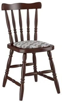 Cadeira Daiana em Madeira Maçica Estofada Castanho Acetinado Piratini