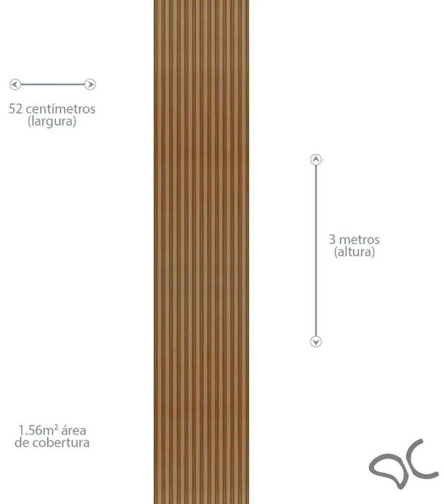 Papel de Parede Ripado Marrom Escuro 0.52m x 3.00m