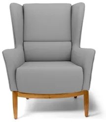 Poltrona Decorativa Base Manu Madeira Milena C-416 Cinza Escuro - Domi