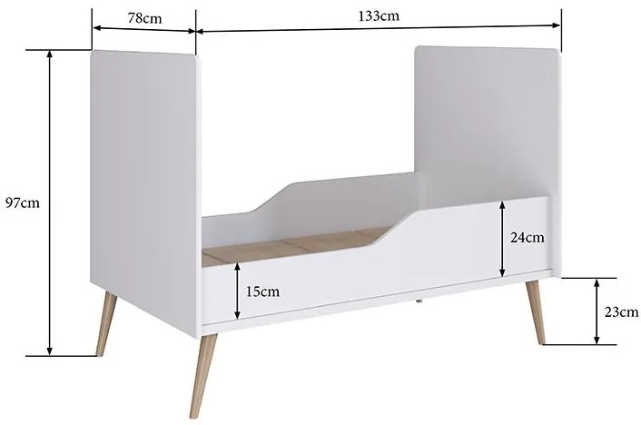 Berço Infantil Mini Cama Retrô Com Pés Palito - Branco