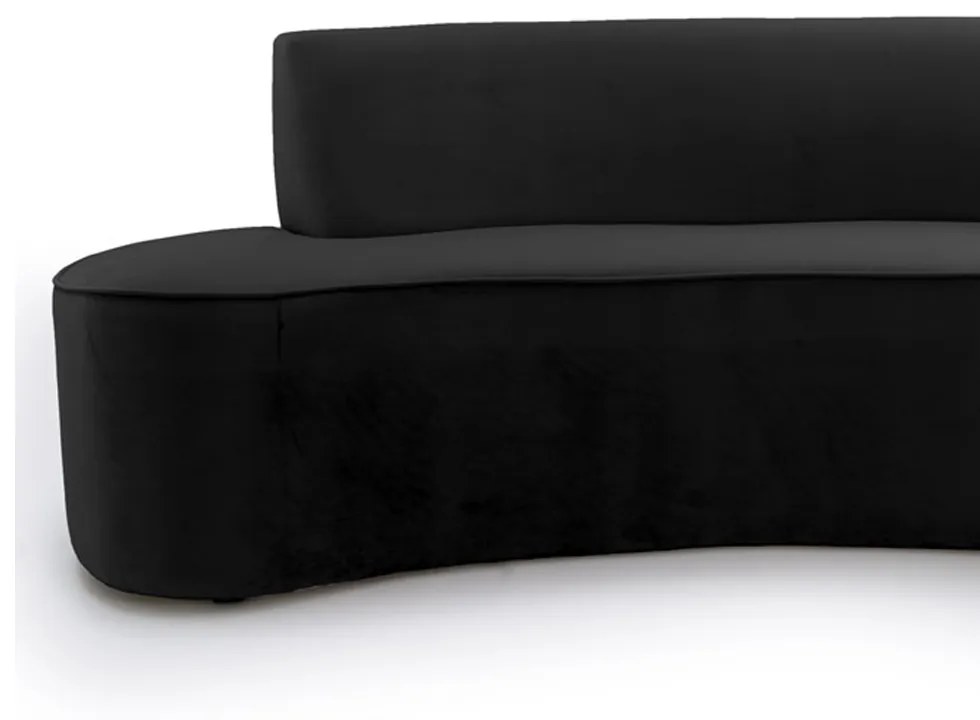 Sofá 4 Lugares Porto D07 230cm para Sala Living Veludo Preto - D'Rossi