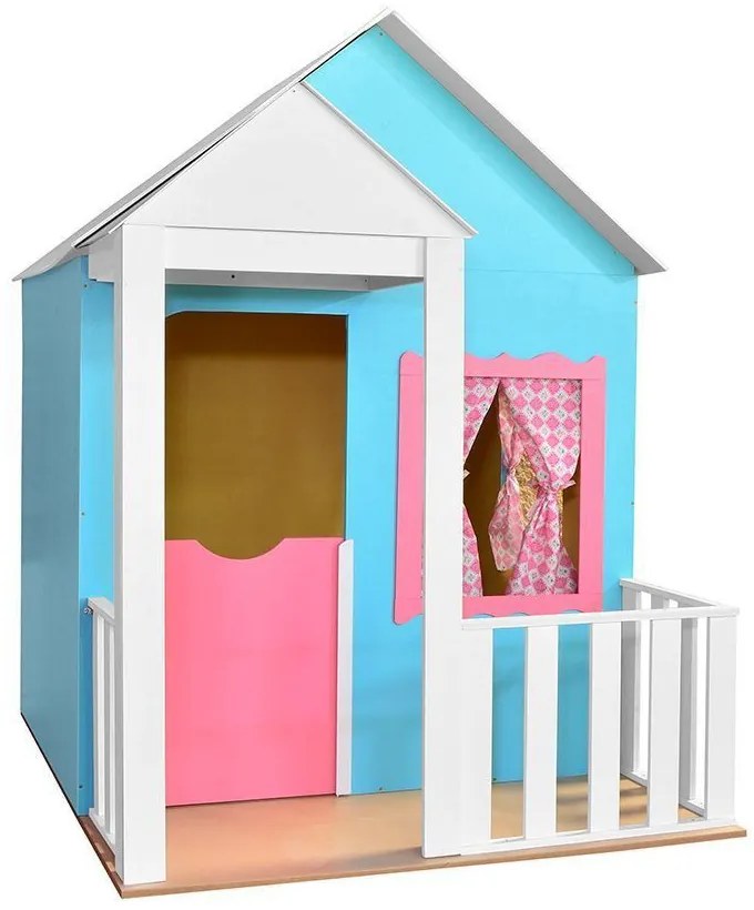Casinha de Brinquedo com Cercado Azul/Rosa L12 - Gran Belo
