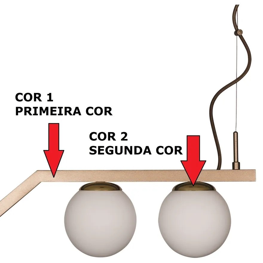 Pendente Zig 145X30Cm 6Xg9 / Cabo Aço Chumbador + Cabo Rayon / Globo Ø... (BT - Branco Texturizado, FOSCO)