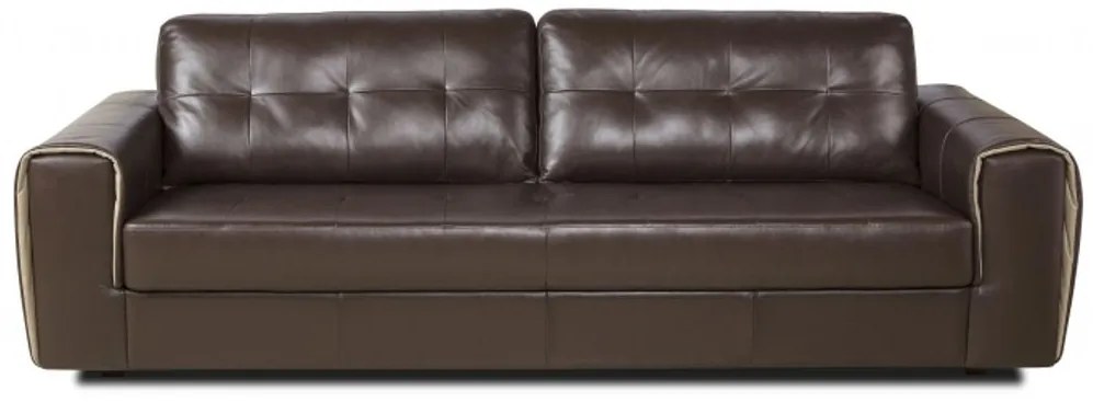Sofá Couro Legitimo 4 Lugares - Rafaello Couro Natural Marrom