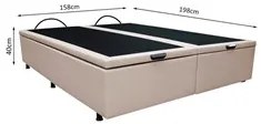 Base Box Baú para Cama Casal Queen 158x198cm Bipartido Liz S05 Sintéti