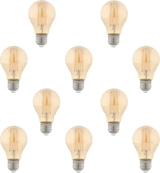 Kit 10 Lâmpadas Bulbo Filamento Led 2W E27 200Lm Vintage
