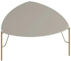 Mesa de Centro Baixa Para Sala Pés Metálicos Blen Grigio/Dourado I06 -