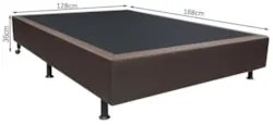 Base Box para Cama Viúva 128x188cm Liz S05 Sintético Marrom - Mpozenat