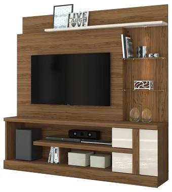 Home Theater Alan Naturale/Off White - Madetec Móveis